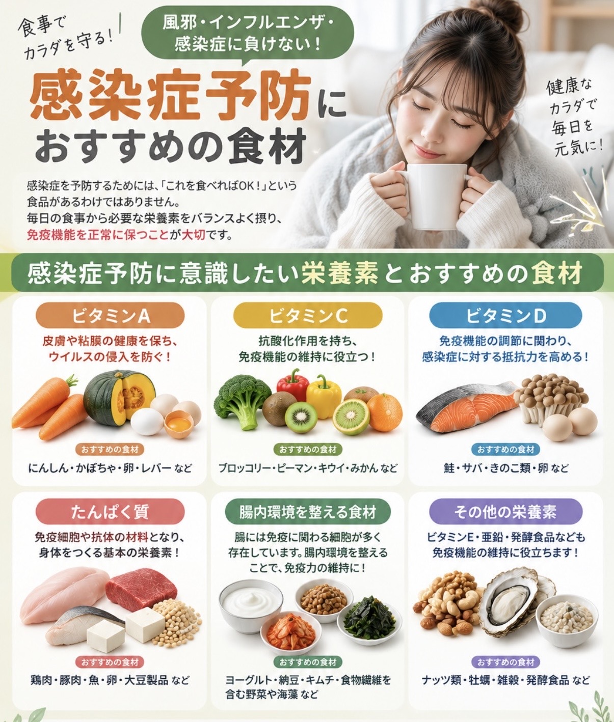 🦠【感染症予防に！毎日の食事で意識したい栄養素】
