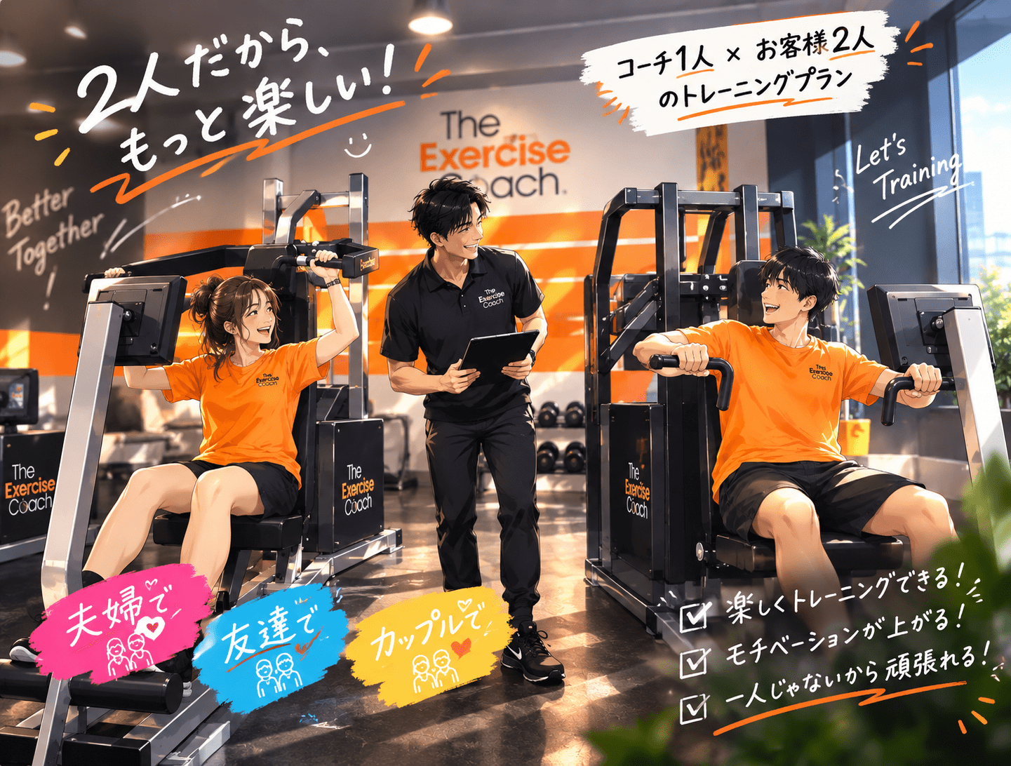 2人で楽しくトレーニングしませんか❓✨