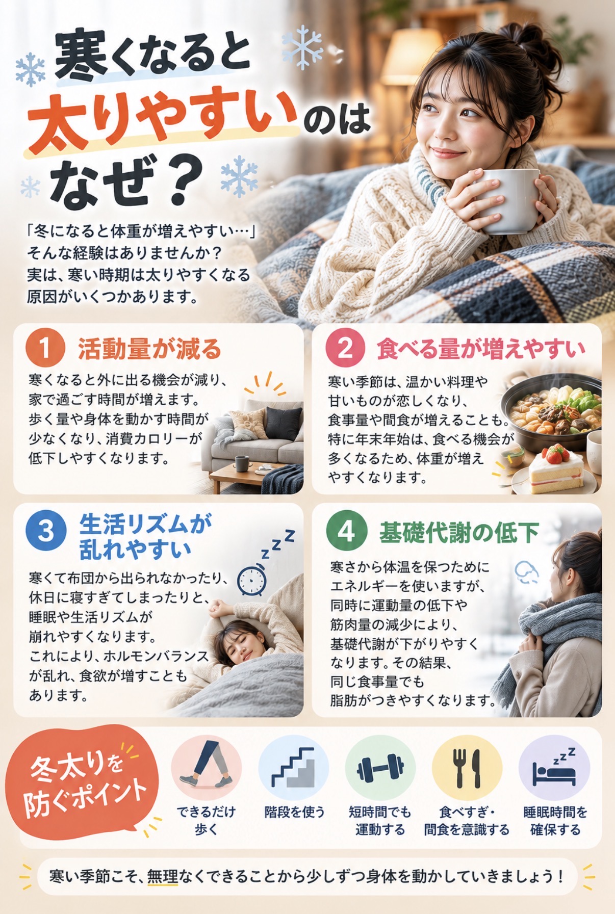 ❄️寒くなると太りやすいのはなぜ？❄️